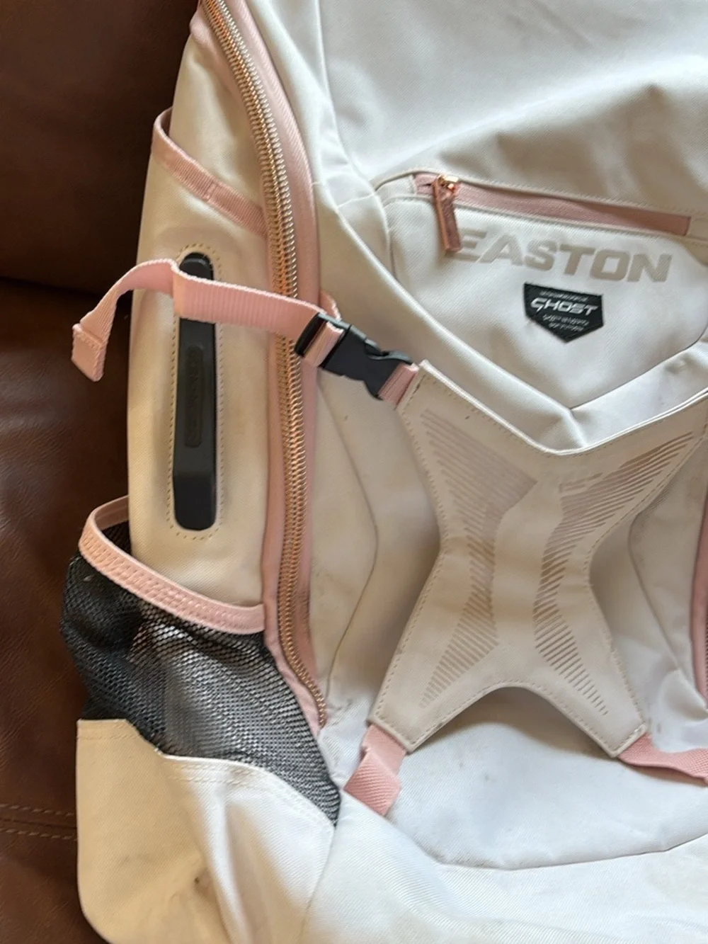 Easton Ghost NX Fastpitch Girls Softball Baseball Backpack Cream Pink Rose Gold